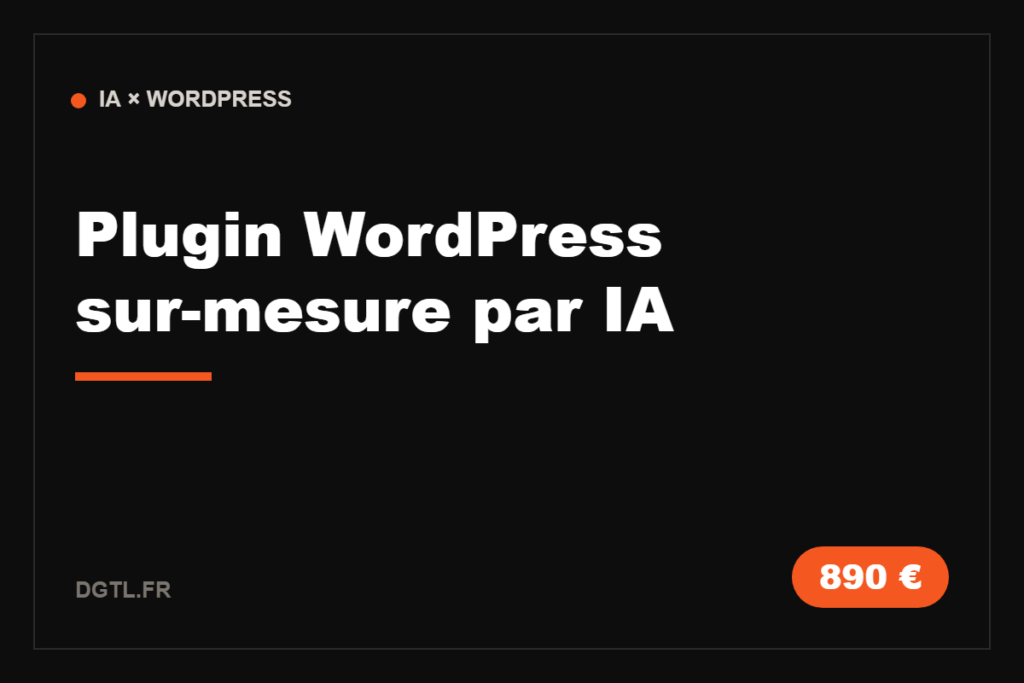 Plugin WordPress sur-mesure par IA